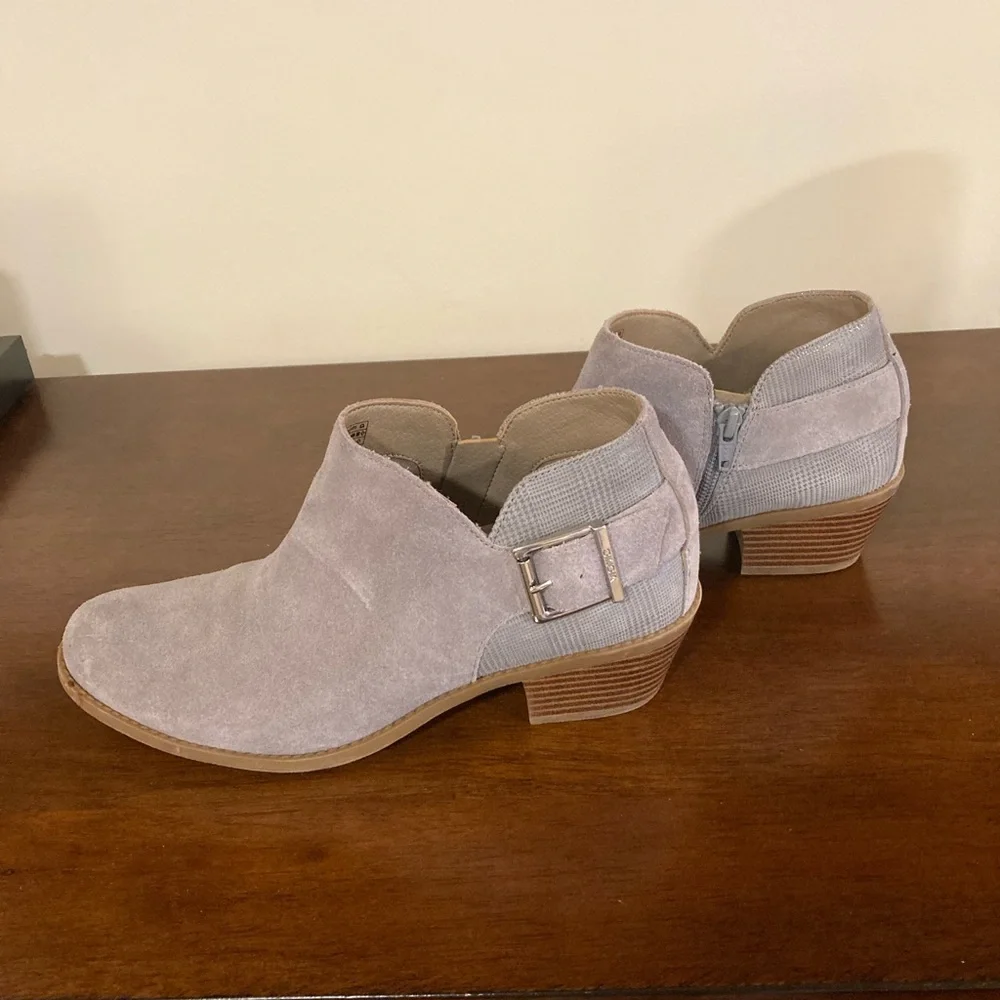 Vionic Dusty Grey Suede Ankle Booties - Picture 2 of 7